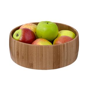 5five Fruitschaal/fruitmand Bali - bamboe hout - D29 x H10 cm - bruin - rond -