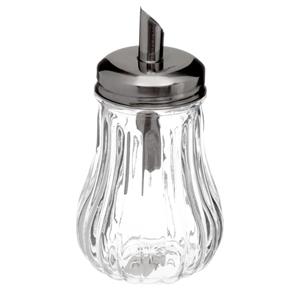 Suikerpot/suikerstrooier glas met RVS tuit 180ml -