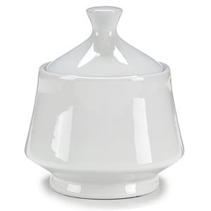 Suikerpot met deksel - wit - 400 ml - porselein - 10 x 10 x 11 cm -