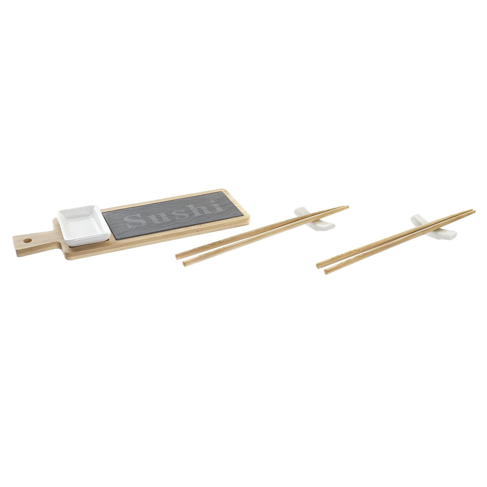 Items 6-delige sushi serveer set bamboe voor 2 personen -