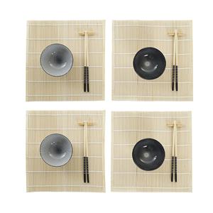 Items 16-delige sushi serveer set aardewerk voor 4 personen zwart/wit -