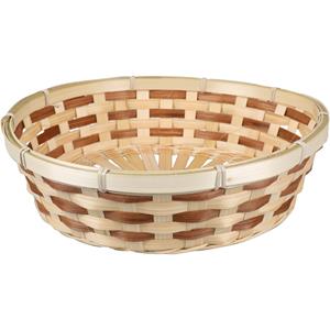 Broodmand rond - bamboe hout - D29 cm - bruin/naturel -