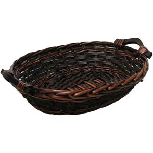 Merkloos Broodmand ovaal - bruin - x 26 x 9 cm - mandje rotan/riet -