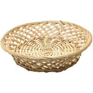 Merkloos Broodmand rond - kunststof - D33 cm - mandje rotan/riet -