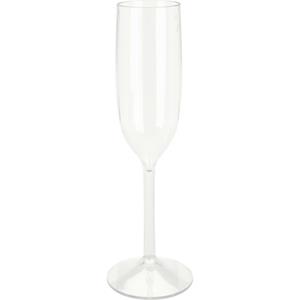 Excellent Houseware Prosecco/Champagneglazen - 1x - transparant - kunststof - 165 ml -