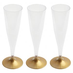 Santex Champagneglazen - 10x - plastic - ml - goud - herbruikbaar -
