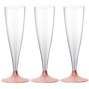 Santex Champagneglazen - 10x - plastic - ml - rose goud - herbruikbaar -