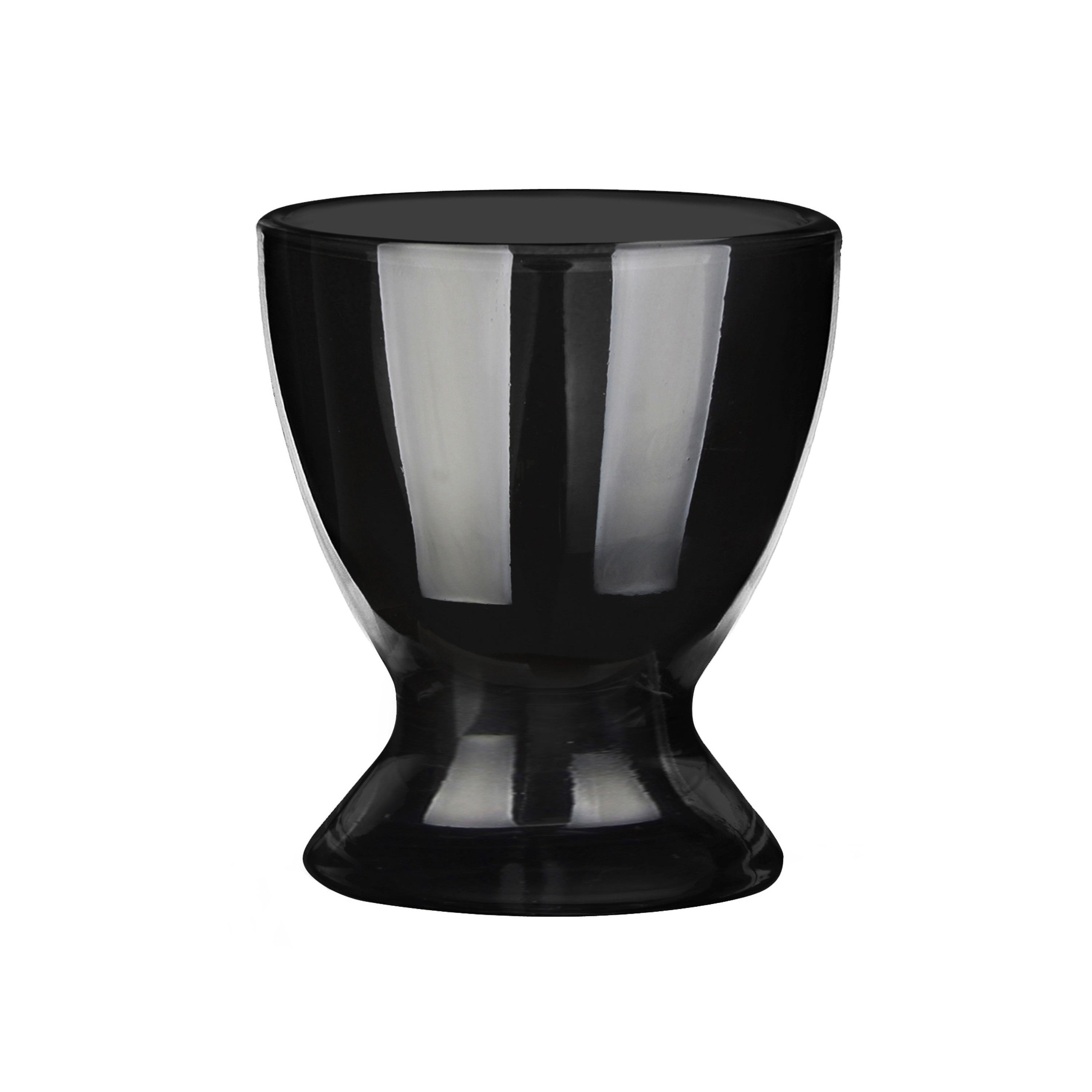 Glasmark Eierdopjes - set 12x - porselein - zwart - 6 cm - in luxe stijl -