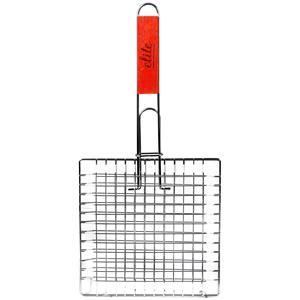 BBQ/barbecue rooster - klem grill - metaal/hout - 28 x x 1 cm -