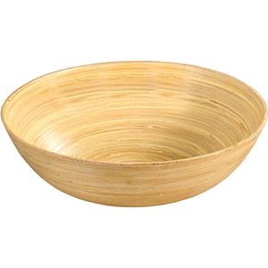 Merkloos Fruitschaal/serveerschaal - bamboe hout - D30 x H9 cm -