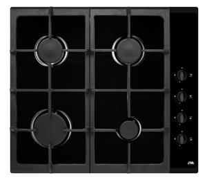 T110VZTA Gas inbouwkookplaat Zwart