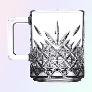 Pasabahce Gläser-Set 2er Timless, Glas, Becher mit Quarzgriff Teeglas Set 2 Teilig