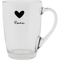 Clayre & Eef Theeglas 300 ml Glas Hart Love Theemok