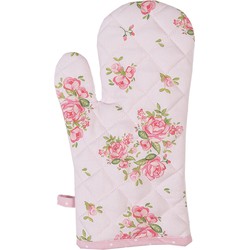 Clayre & Eef Ovenwant 18x30 cm Roze Katoen Rozen Ovenhandschoen