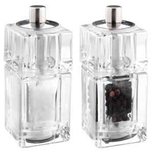 Vega Zout en pepermolen Alma; 25ml, 3.8x9x3.8 cm (BxHxD); transparant; 2 stuk / verpakking