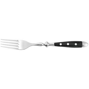 PULSIVA Tafelvork Gutshof; 20.5 cm (L); zilver, Handvat zwart; 12 stuk / verpakking