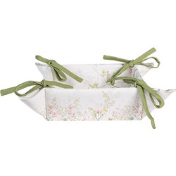 Clayre & Eef Broodmand 35x35x8 cm Wit Katoen Bloemen