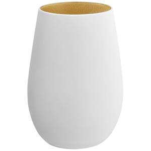 Vega Beker Joleen; 460ml, 6.4x12 cm (ØxH); wit/goud; 6 stuk / verpakking