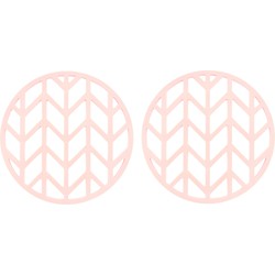 Krumble Pannenonderzetter met pijlen patroon - Roze - Set van 2
