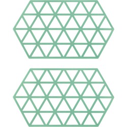 Krumble Siliconen pannenonderzetter Hexagon lang - Groen - Set van 2