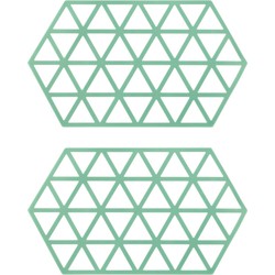 Krumble Siliconen pannenonderzetter Hexagon lang - Groen - Set van 2