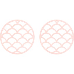 Krumble Pannenonderzetter met schubben patroon - Roze - Set van 2