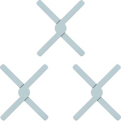 Krumble Opvouwbare siliconen pannenonderzetter - Blauw - Set van 3