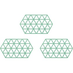 Krumble Siliconen pannenonderzetter Hexagon lang - Groen - Set van 3