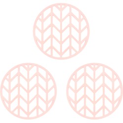 Krumble Pannenonderzetter met pijlen patroon - Roze - Set van 3