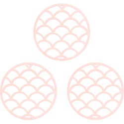 Krumble Pannenonderzetter met schubben patroon - Roze - Set van 3
