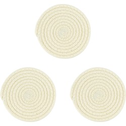 Krumble Pannenonderzetter rond - Katoen - Beige - Set van 3