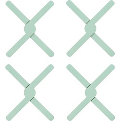 Krumble Opvouwbare siliconen pannenonderzetter - Groen - Set van 4