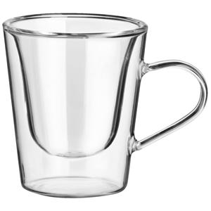 Vega Espressokop Dila met oor; 130ml, 6.7x8 cm (ØxH); transparant; 2 stuk / verpakking