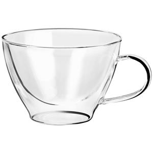 Vega Cappuccinoglas Dila met oor; 420ml, 12x8.3 cm (ØxH); transparant; 2 stuk / verpakking