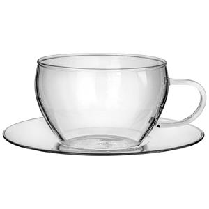 Vega Koffie kop en schotel Nini; 290ml, 8.8x6.1 cm (ØxH); transparant; 6 stuk / verpakking