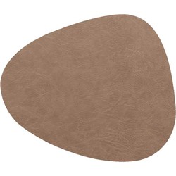 Unique Living  Placemat Floris - Rond - Polyester - Taupe - 39x30,5cm