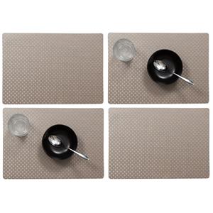 Wicotex Set van 10x stuks stevige luxe Tafel placemats Zafiro taupe/grijs 30 x 43 cm -
