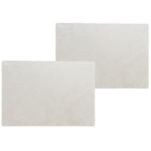 Wicotex 12x stuks stevige luxe Tafel placemats Amatista wit 30 x 43 cm -