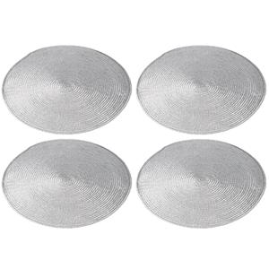 Cepewa 12x stuks ronde placemats zilver polypropeen cm -