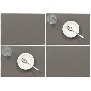 Wicotex Set van 12x stuks stevige luxe Tafel placemats Plain donkergrijs 30 x 43 cm -