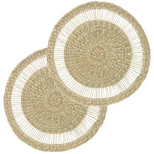 Secret de Gourmet Set van 12x stuks placemats zeegras naturel cm -