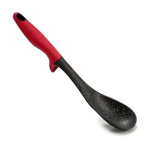 Arte r Kook/keuken gerei - opschep lepel - zwart/rood - kunststof - 32 cm -