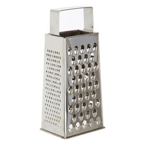 5five keuken rasp met handvat - 4-zijdig - zilver - RVS - 11 x 8 x 24 cm - handrasp - keukenhulpje -