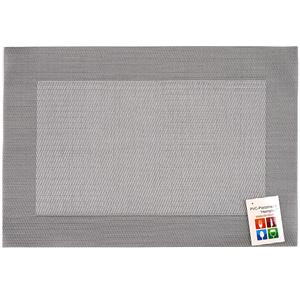 Merkloos Placemats Hampton - 1x - zilver/grijs - PVC - 30 x 45 cm -