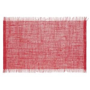 Secret de Gourmet Rechthoekige placemat uni rood jute 45 x 30 cm -