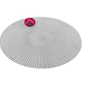 Gerimport Ronde kunststof dinner placemats zilver met diameter cm -