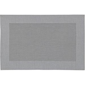 Merkloos 1x Placemats zilvergrijs geweven/gevlochten 45 x 30 cm -