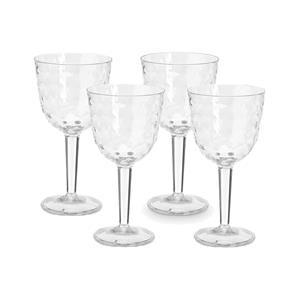 Leknes Wijnglas Gloria - 4x - transparant - onbreekbaar kunststof - 450 ml -