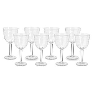 Leknes Wijnglas Gloria - 8x - transparant - onbreekbaar kunststof - 450 ml -