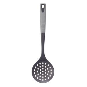 Kook/keuken gerei - schuimspaan lepel - zwart/grijs - kunststof - 35 cm -